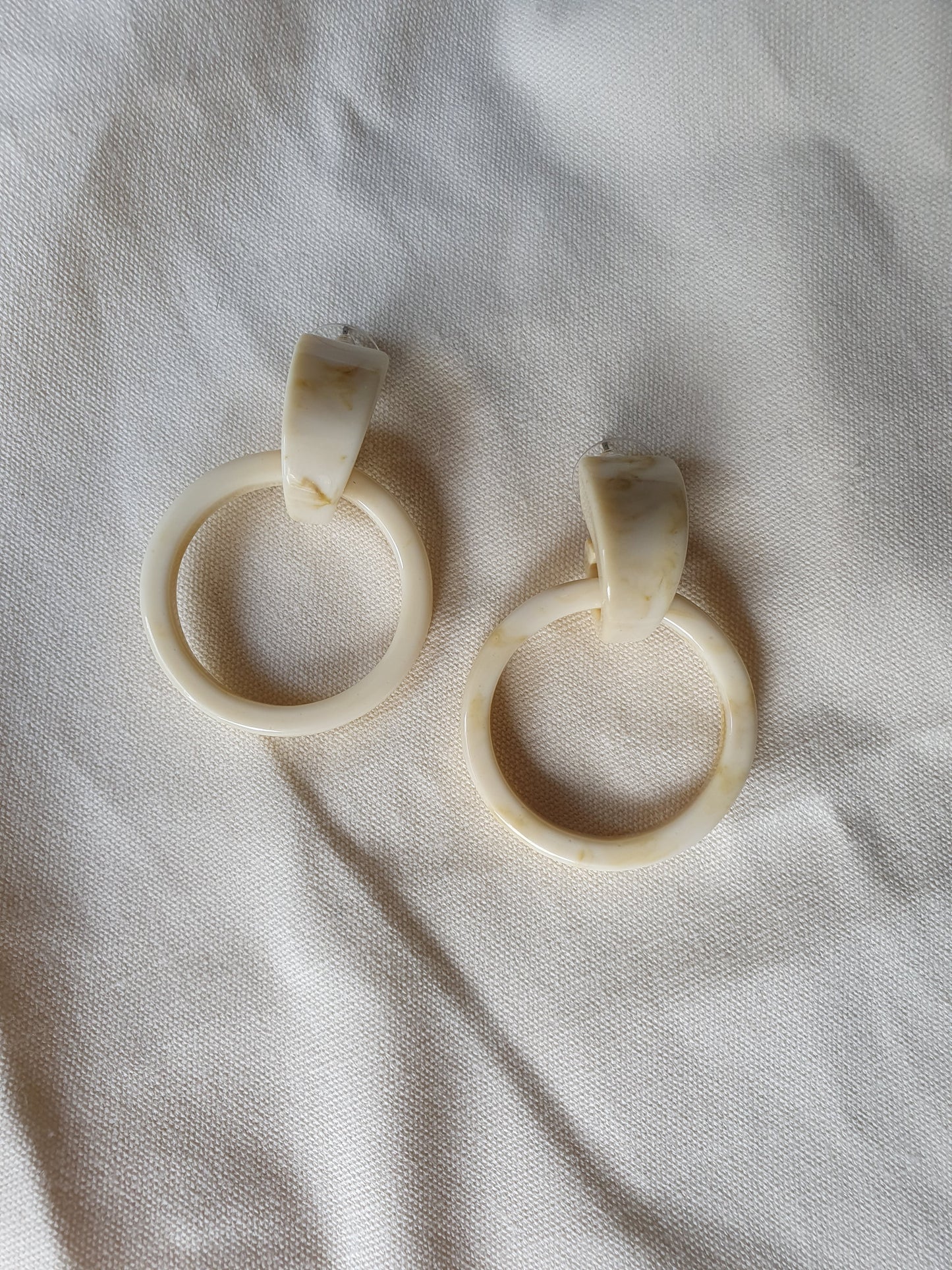 Adeline Round Hoop Ivory Earrings