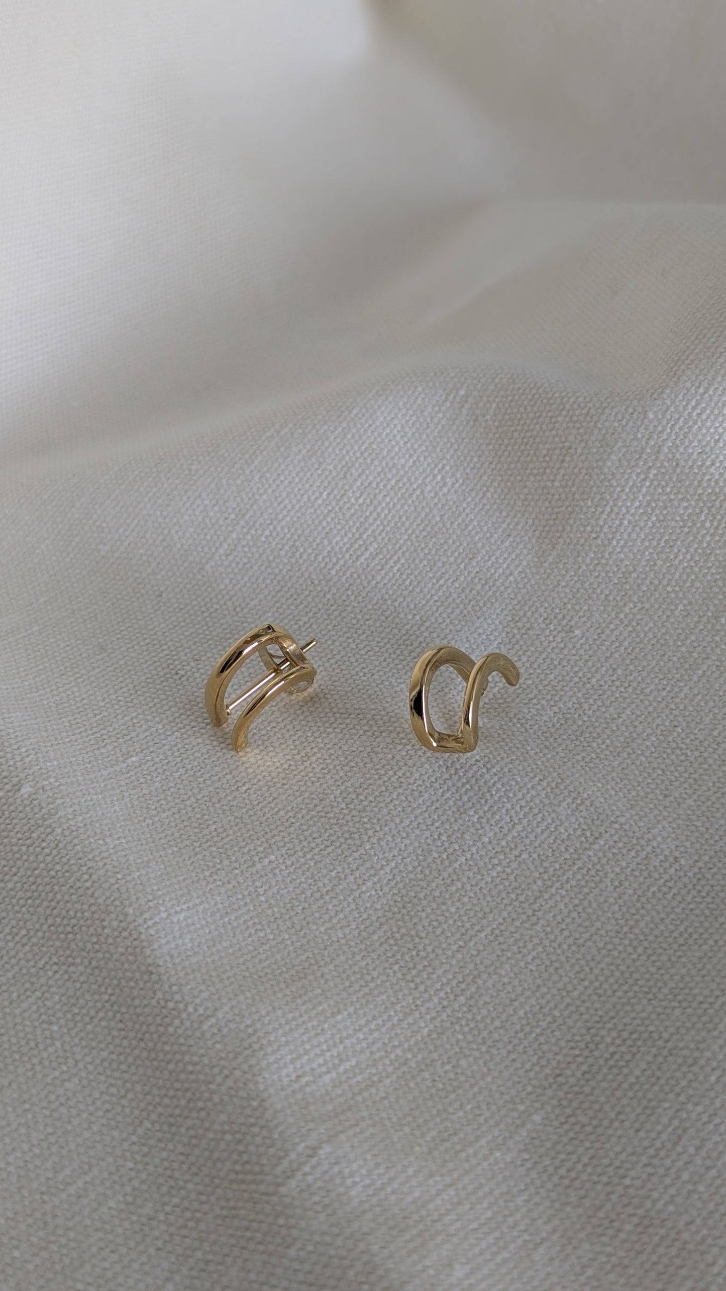 Celosia Cuffed Earrings in Gold