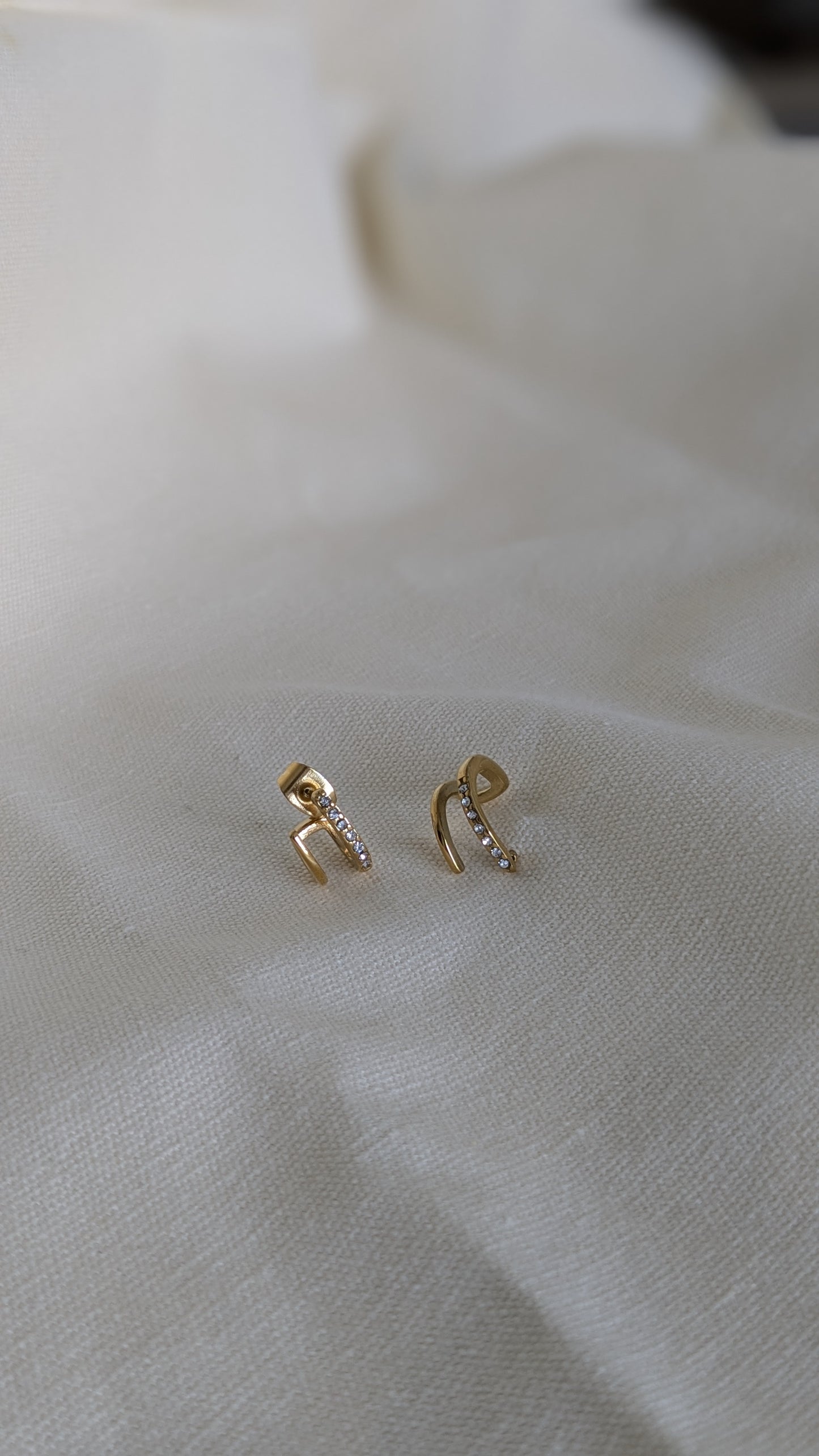 Edena Cuffed Earrings in Gold