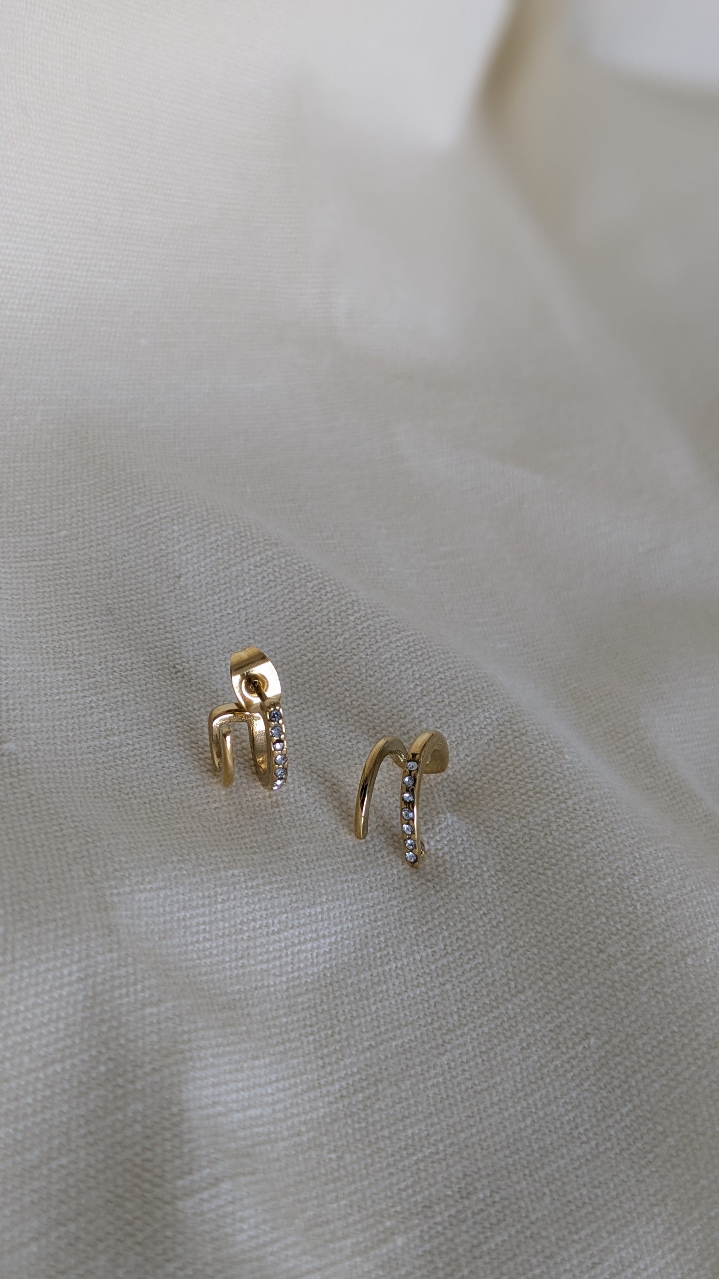 Edena Cuffed Earrings in Gold