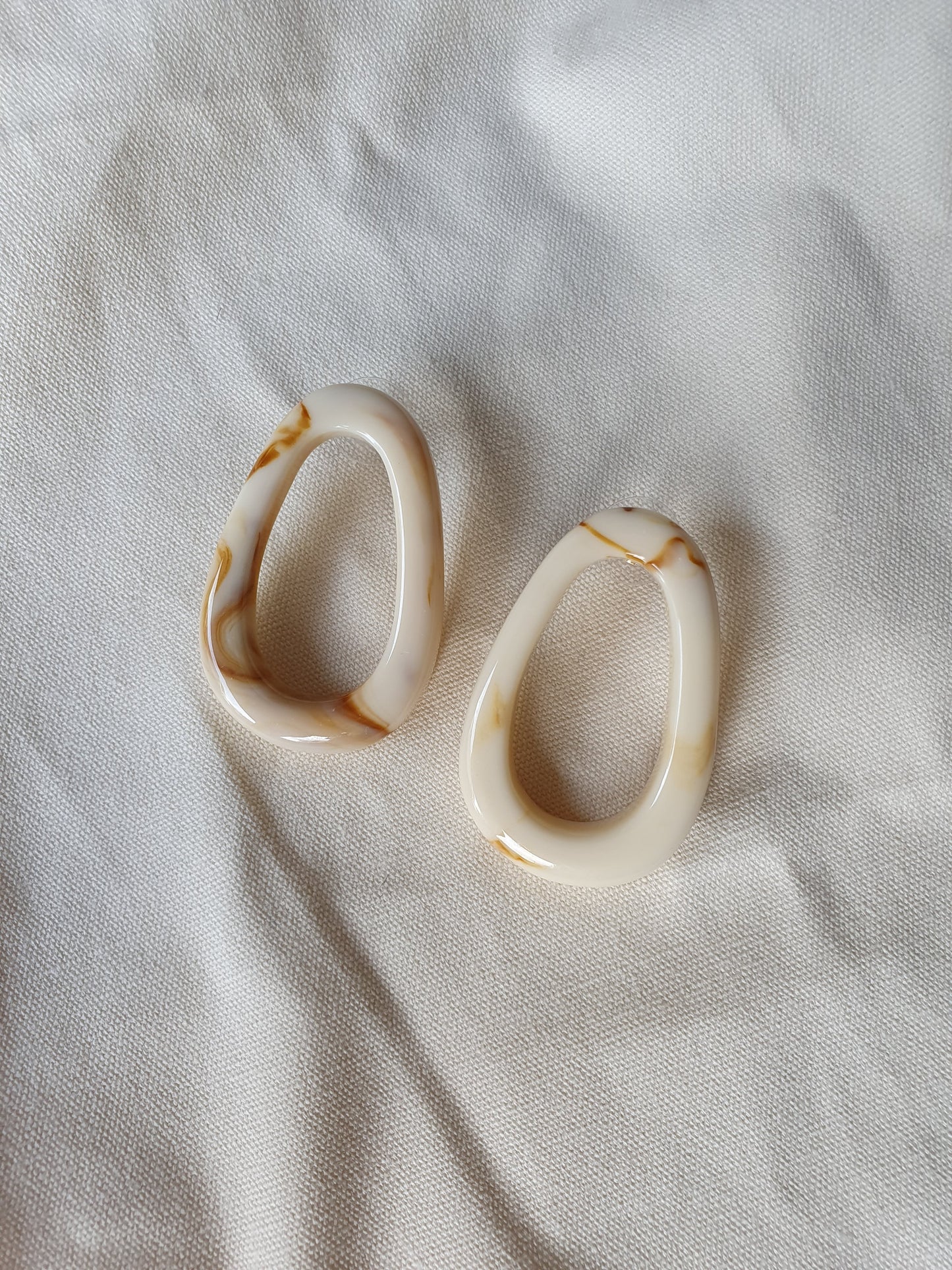 Mandy Irregular Shaped Ivory Earrings