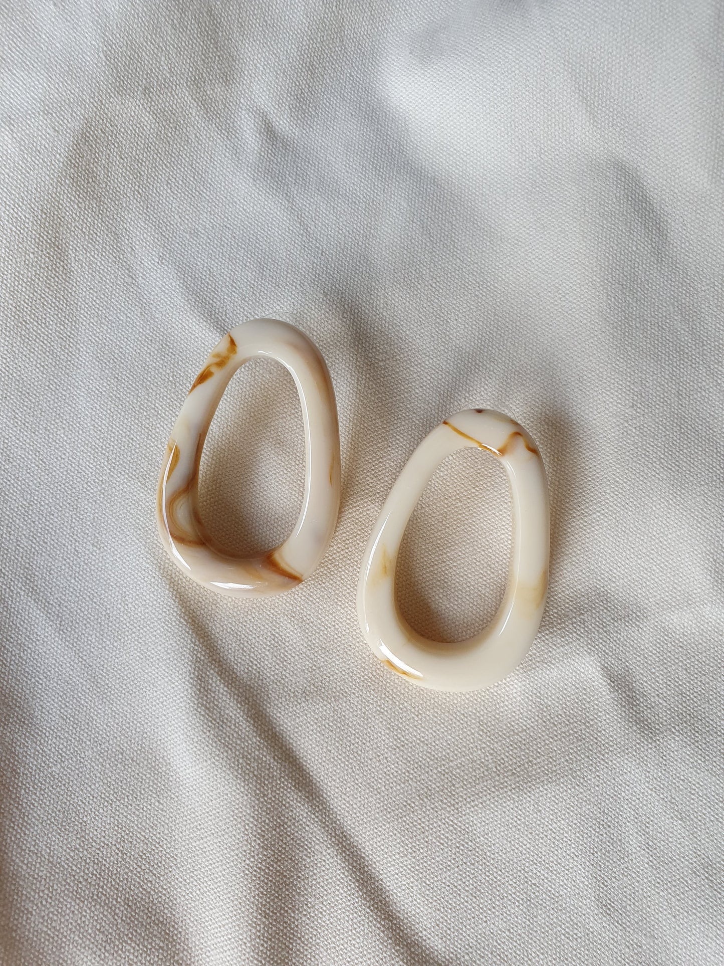 Mandy Irregular Shaped Ivory Earrings
