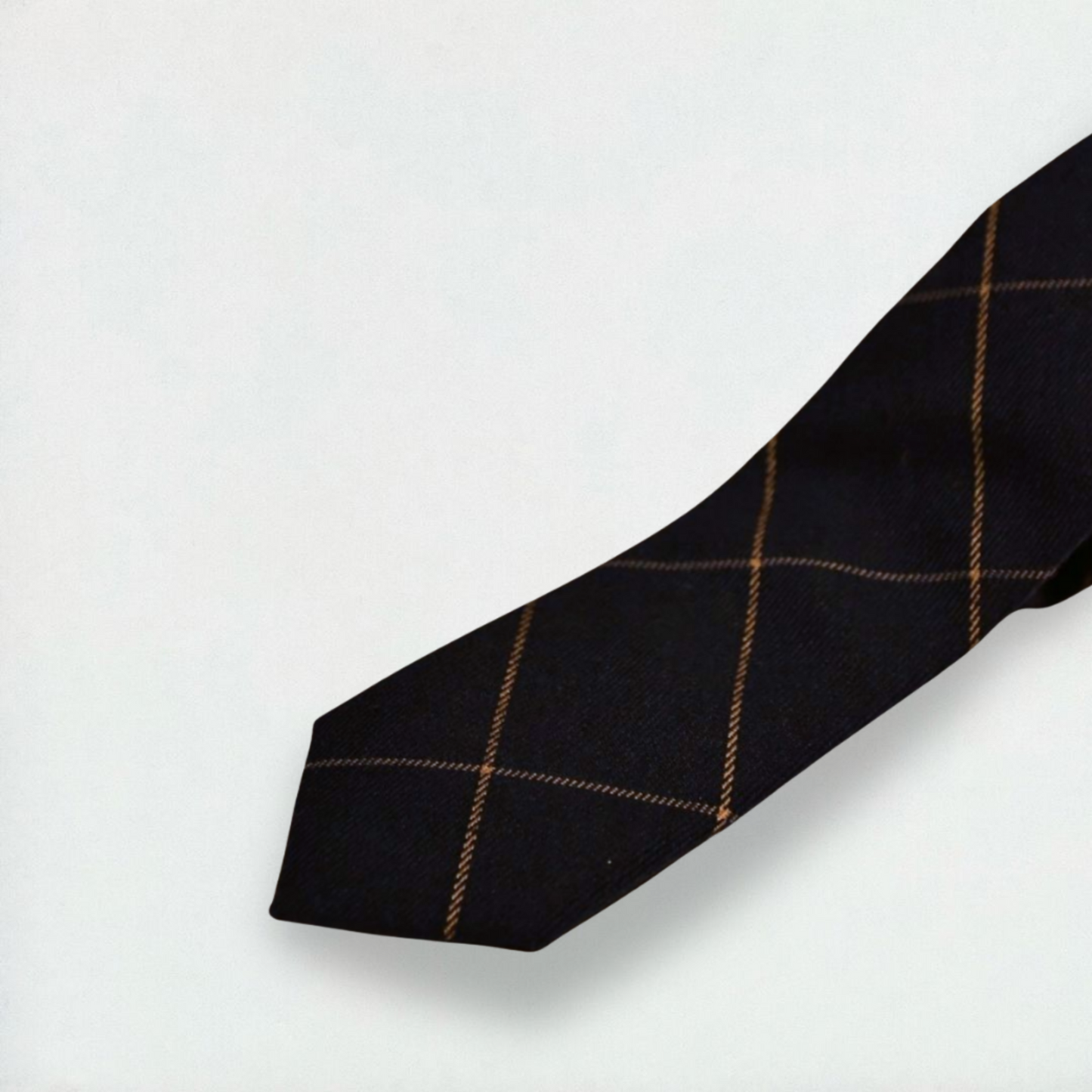 Milton Checkered Skinny Tie in Black