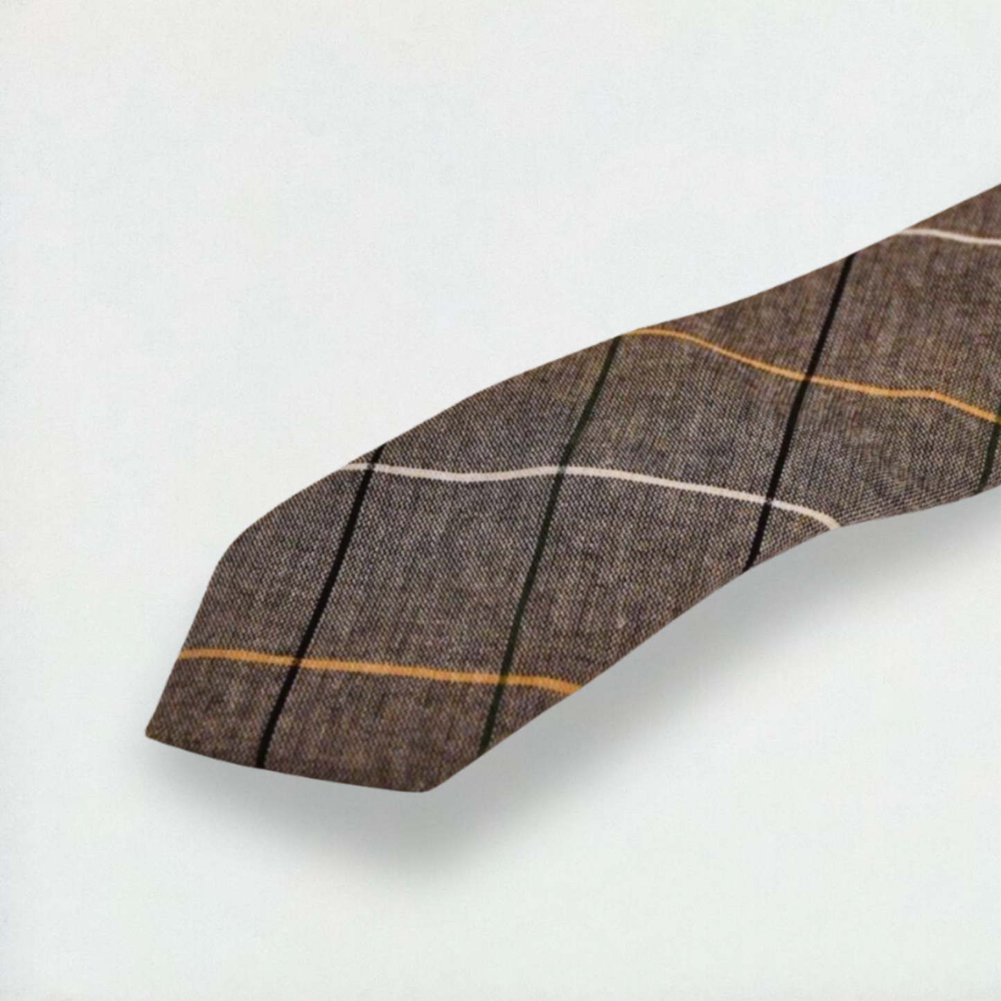 Milton Checkered Skinny Tie in Grey