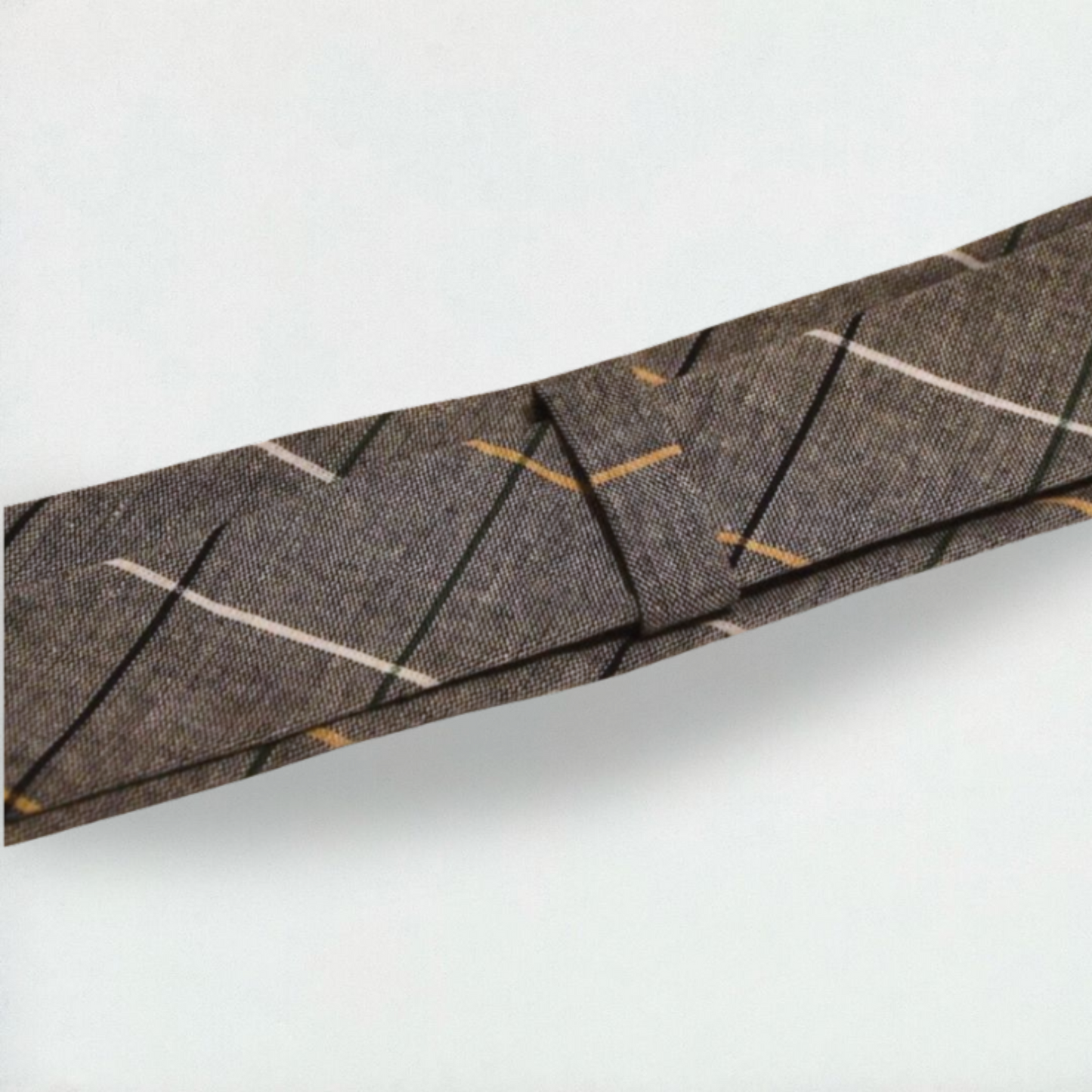 Milton Checkered Skinny Tie in Grey