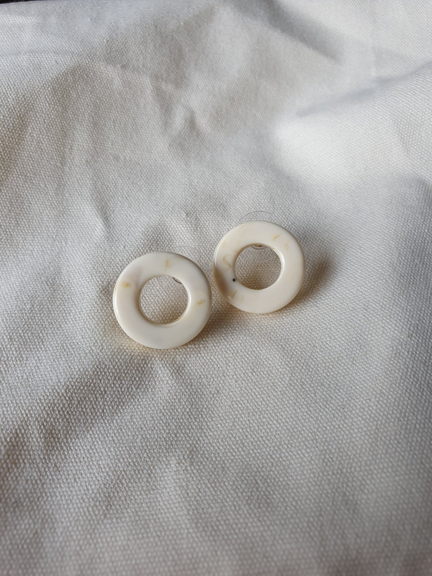 Olivia Small Round Ivory Earrings
