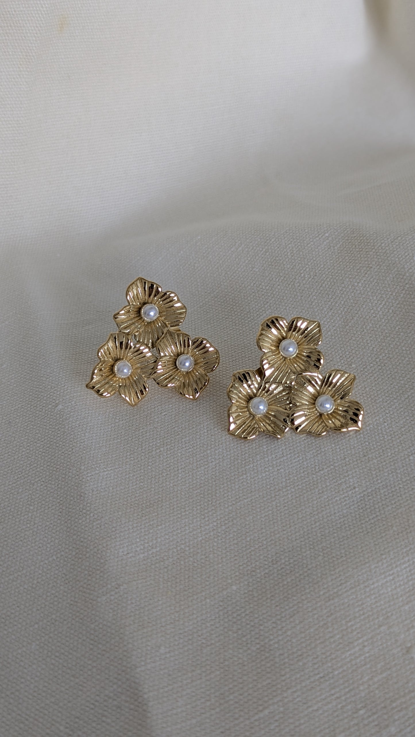 Rosie Trio Earrings in Gold