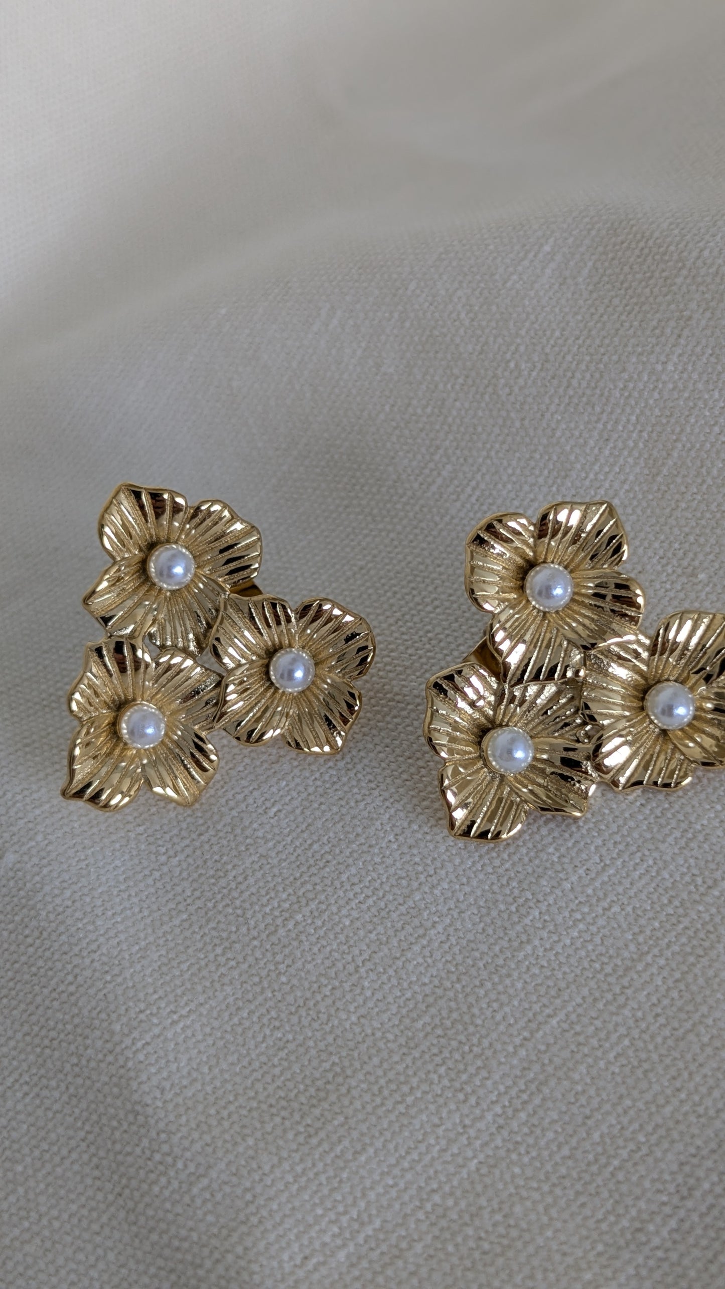 Rosie Trio Earrings in Gold
