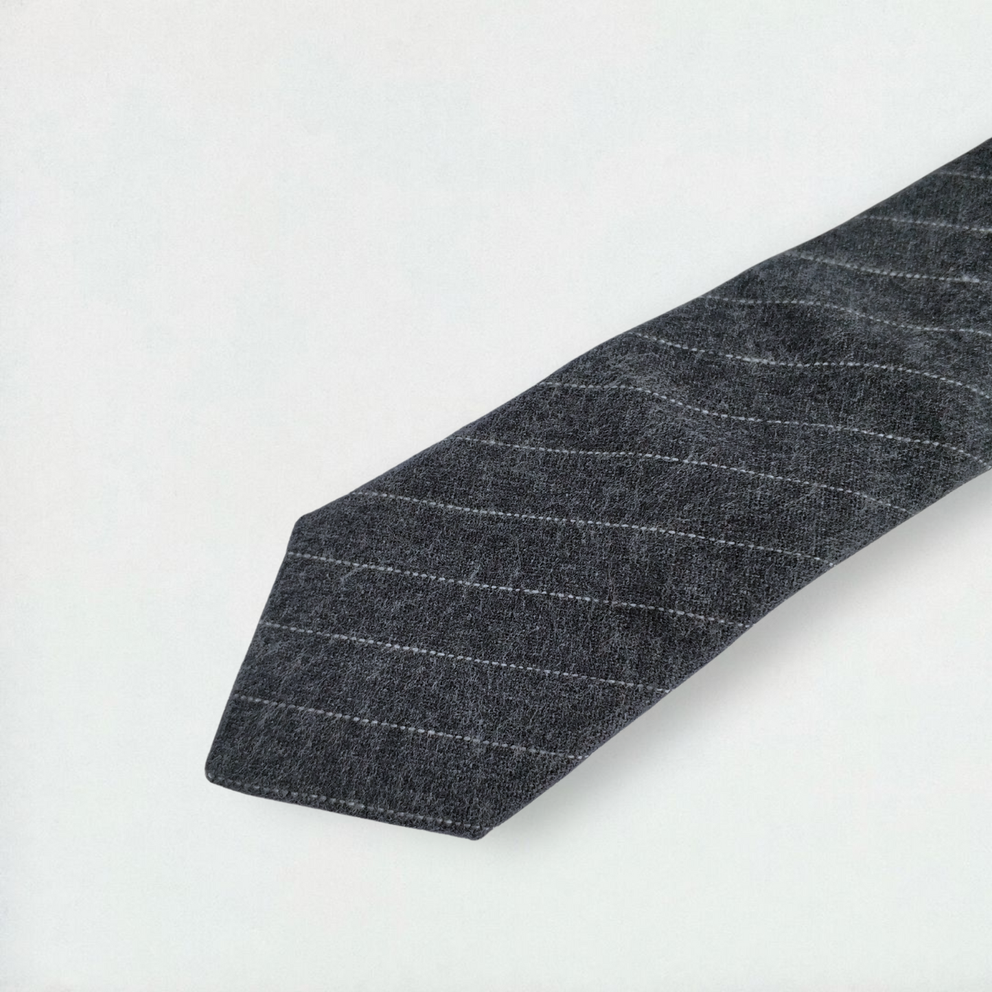 Sidney Striped Skinny Tie in Dark Grey