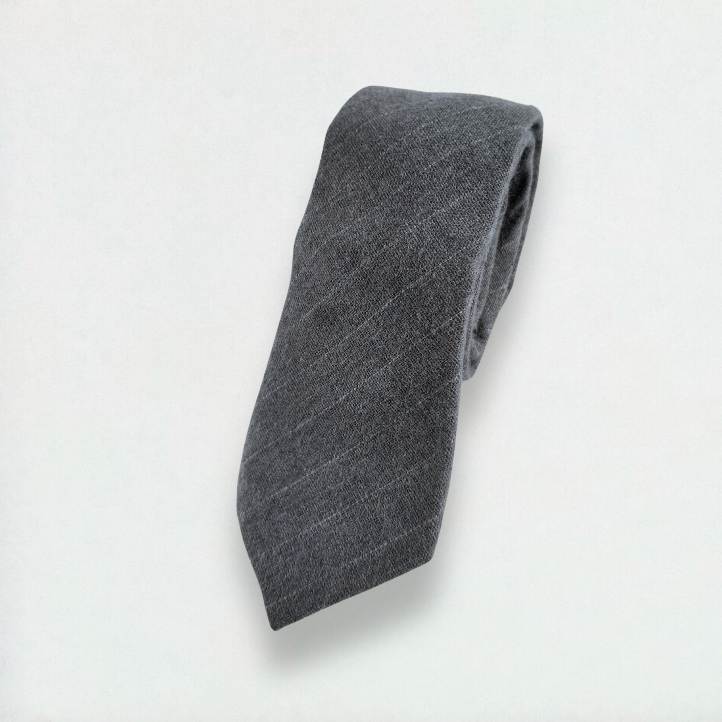 Sidney Striped Skinny Tie in Light Grey