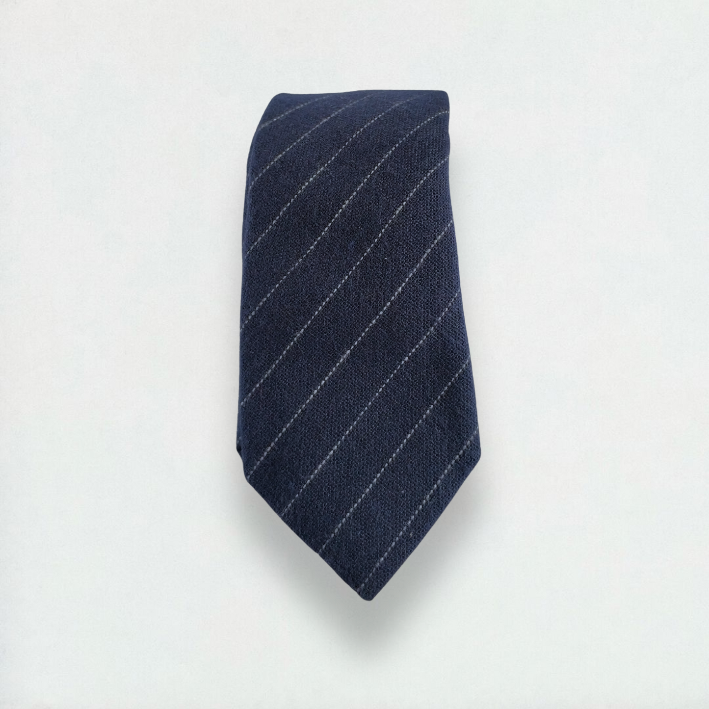 Sidney Striped Skinny Tie in Navy