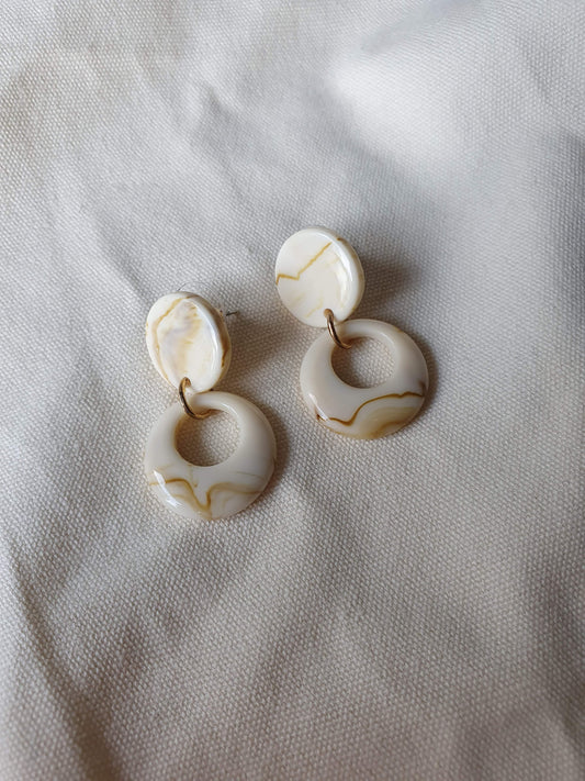 Becky Small Hoop Ivory Earrings