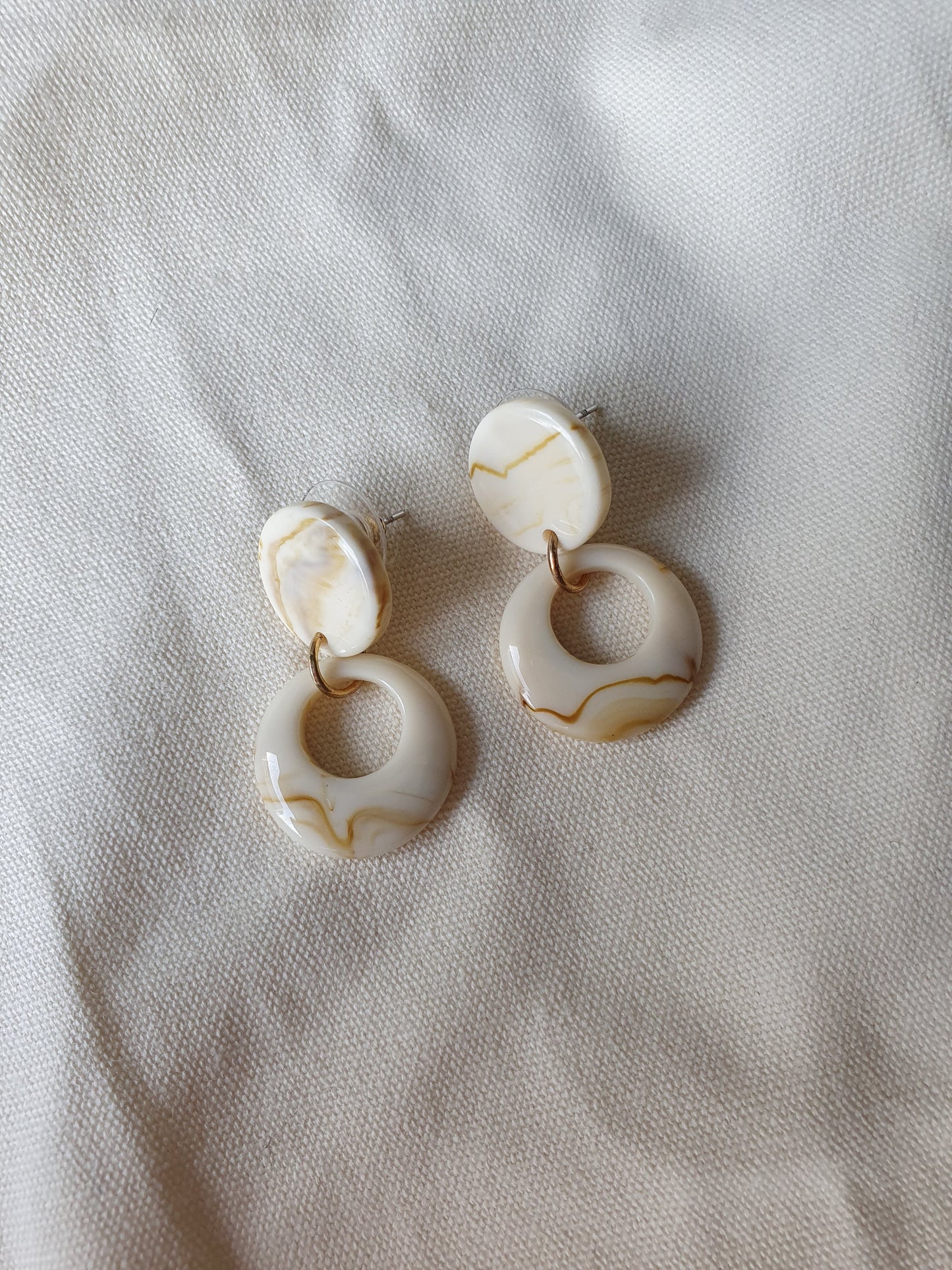 Becky Small Hoop Ivory Earrings