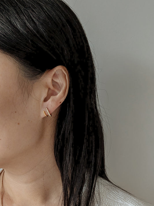 Edena Cuffed Earrings in Gold