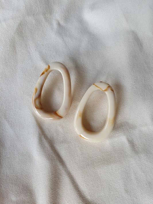 Mandy Irregular Shaped Ivory Earrings