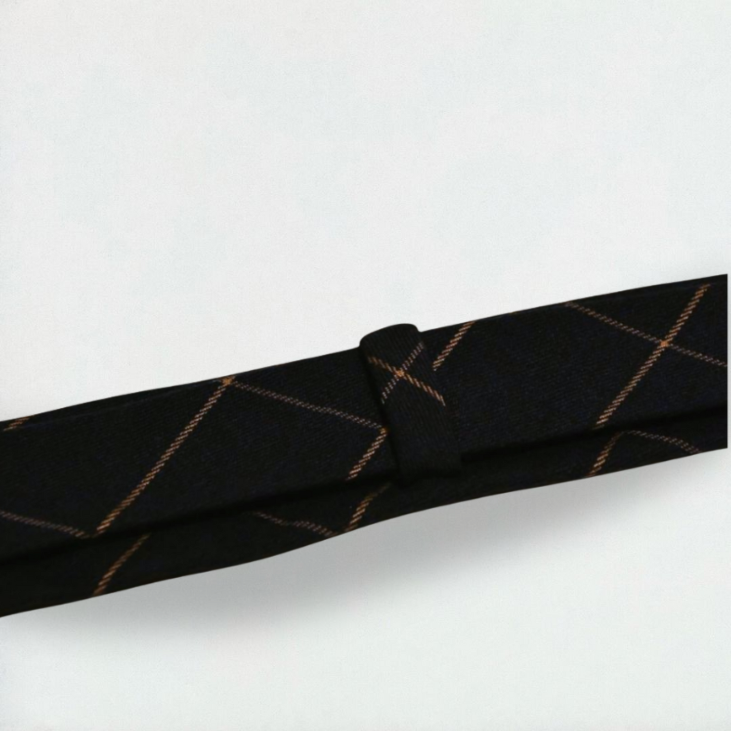 Milton Checkered Skinny Tie in Black