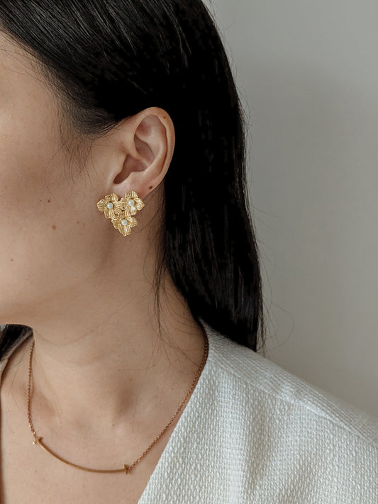 Rosie Trio Earrings in Gold