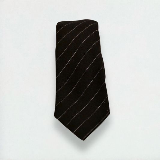 Sidney Striped Skinny Tie in Black