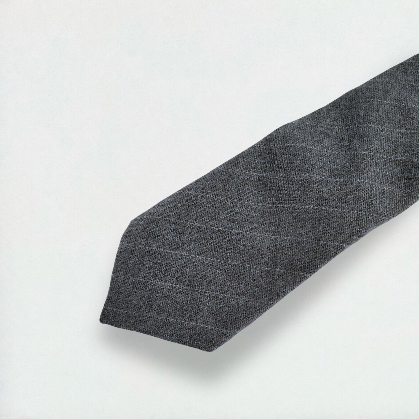 Sidney Striped Skinny Tie in Light Grey